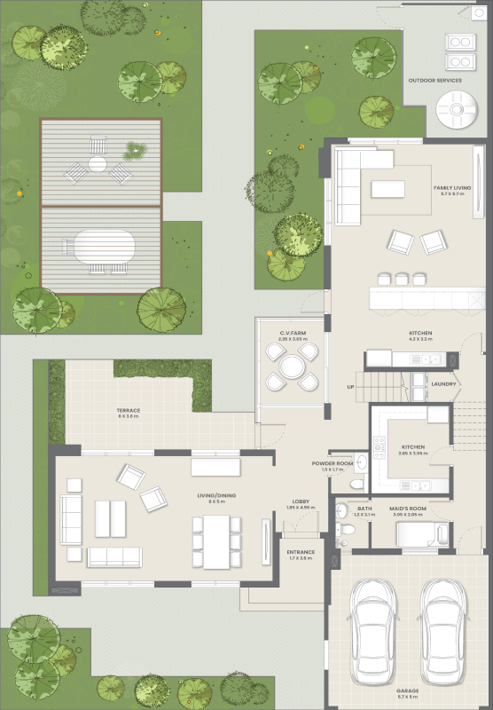 Garden Villa – 4 Bedroom Unit – East Villas-ground