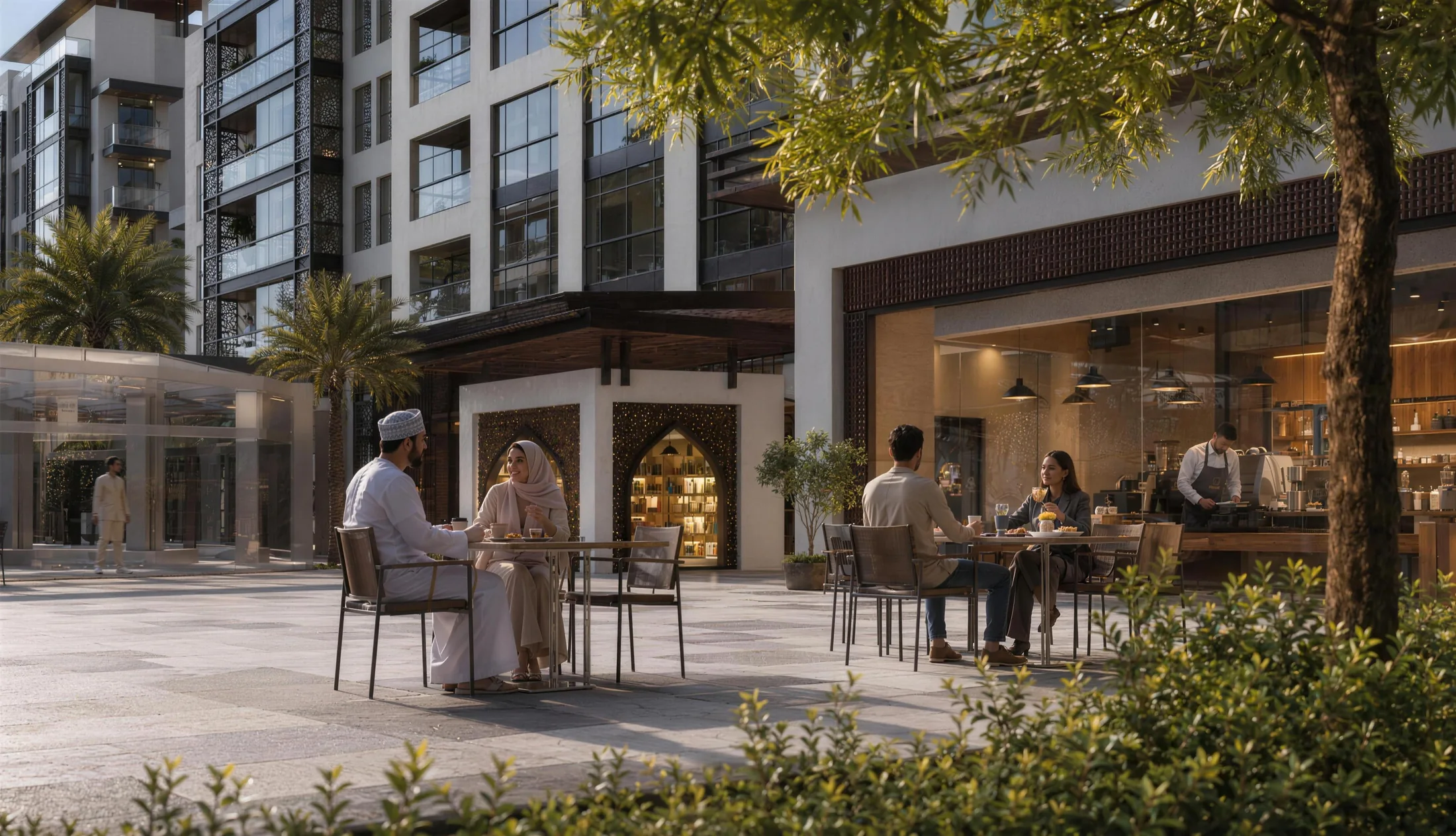 Lunch in the shade of the Plaza